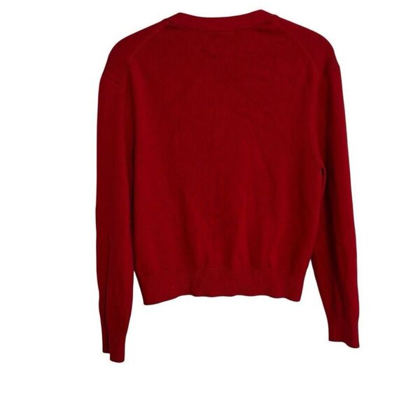 Polham V-neck Long Sleeve Button Front Rayon Blend Knit Cardigan Red Small - Picture 7 of 7